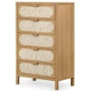 Allegra Woven Cane 5 Drawers Oak Tall Dresser 2 Allegra Woven Cane 5 Drawers Oak Tall Dresser -Famous Furniture Shop 109721 001 PRM 1 10591.1596829602
