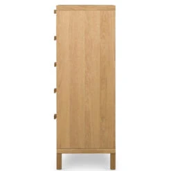 Allegra Woven Cane 5 Drawers Oak Tall Dresser -Famous Furniture Shop 109721 001 SID 1 52362.1596829606