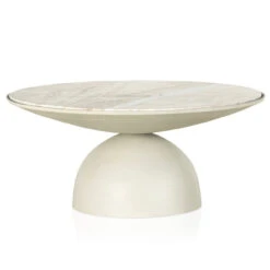 Corbett Cream Marble Top Round Coffee Table 35" - Matte White -Famous Furniture Shop 13EEAE7E 8920 4F93 9F42 59203E95330B 1 201 a 08870.1694626299