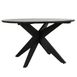 Alameda Outdoor Round Dining Table In Black 53"