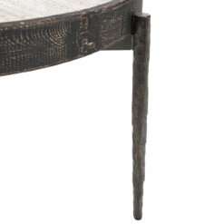 Dakota Reclaimed Wood And Travertine Round Coffee Table 36" -Famous Furniture Shop 1C6E05F9 1563 4E17 885E B44EDB6103C2 1 201 a 69254.1692976132