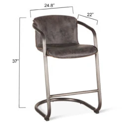 Industrial Loft Metal And Leather Counter Stool In Antique Ebony -Famous Furniture Shop 1EE579DA 94BB 4F59 A838 4C8401C5BBC2 1 201 a 89527.1698672731