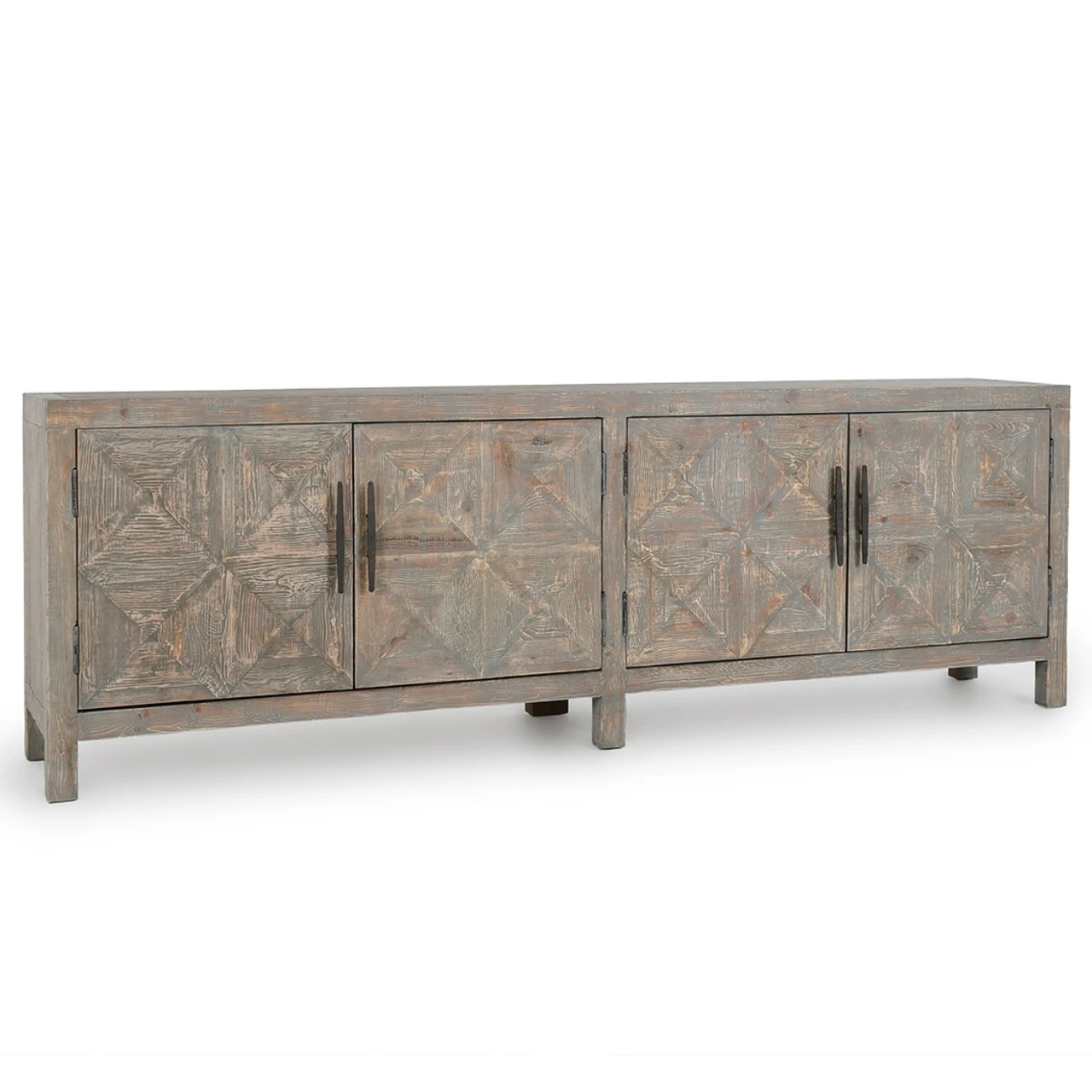 Spanish Farmhouse Reclaimed Wood 4 Door Sideboard 103" In Antique Blue 4 Spanish Farmhouse Reclaimed Wood 4 Door Sideboard 103" In Antique Blue - Image 2