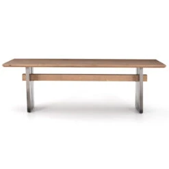 Brennan Dove Oak & Antiqued Pewter Leg Dining Table 94" -Famous Furniture Shop 223086 002 4 40317.1614171976