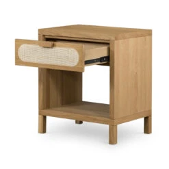 Allegra Woven Cane 1 Drawer Oak Wood Nightstand -Famous Furniture Shop 223189 001 OPN 1 95199.1596830278