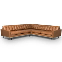 Lexi Sonoma Butterscotch Leather 3-Piece Sectional