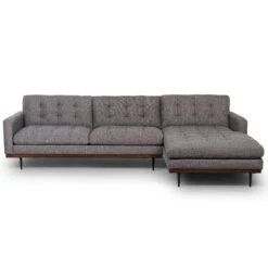 Lexi Modern Tufted Capri Ebony 2-Pc RAF Sectional Sofa 105" -Famous Furniture Shop 223209 012 FRT 1 25325.1680563122
