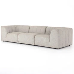 Gwen Channel Tufted Modular 3 PC Outdoor Sectional Sofa