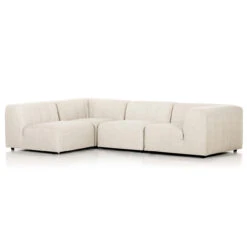 Gwen Channel Tufted Modular Faye Sand 4 PC Outdoor Corner Sectional