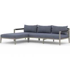Sherwood Grey Teak Outdoor 2-Piece Sectional LAF