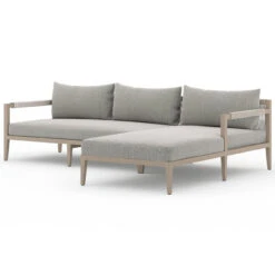 Sherwood Brown Teak Outdoor 2-Piece Sectional RAF