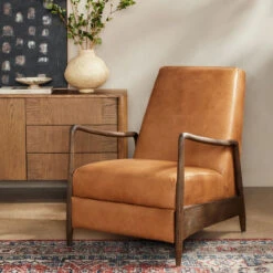 Braden Dakota Warm Taupe Leather Recliner -Famous Furniture Shop 223406 046 ESS 1 24630.1670543196