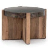 Bingham Rustic Oak + Iron Round End Table 26" -Famous Furniture Shop 223620 001 1 57168.1614119909