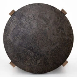 Bingham Rustic Oak + Iron Round End Table 26" -Famous Furniture Shop 223620 001 6 61151.1614119917