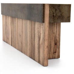 Bingham Rustic Oak + Iron Console Table 79" -Famous Furniture Shop 223621 001 DET 1 80343.1614120412