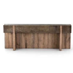Bingham Rustic Oak + Iron Console Table 79" -Famous Furniture Shop 223621 001 FRT 1 97640.1614120413