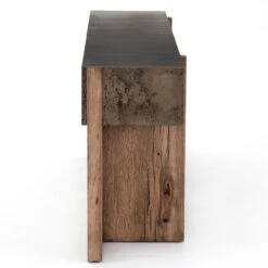 Bingham Rustic Oak + Iron Console Table 79" -Famous Furniture Shop 223621 001 SID 1 50244.1614120415