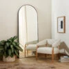 Georgina Iron Matte Black Arched Floor Mirror 80" -Famous Furniture Shop 223788 006 VIG 1 54727.1690913002