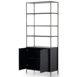 Trey Black Wash Poplar Modular Wide Bookcase -Famous Furniture Shop 223961 002 OPN 1 65884.1638657226