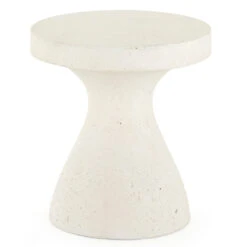 Koda Textured White Outdoor End Table