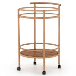 Percy Vintage Natural Outdoor Bar Cart