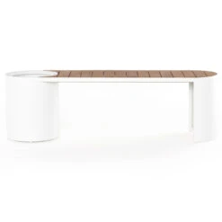 Kylen Outdoor White Bench With Planter -Famous Furniture Shop 224765 001 FRT 1 86535.1656262906