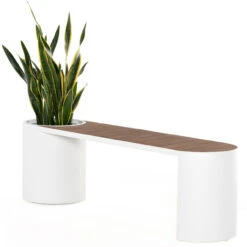 Kylen Outdoor White Bench With Planter -Famous Furniture Shop 224765 001 PRM 1 20863.1656262907