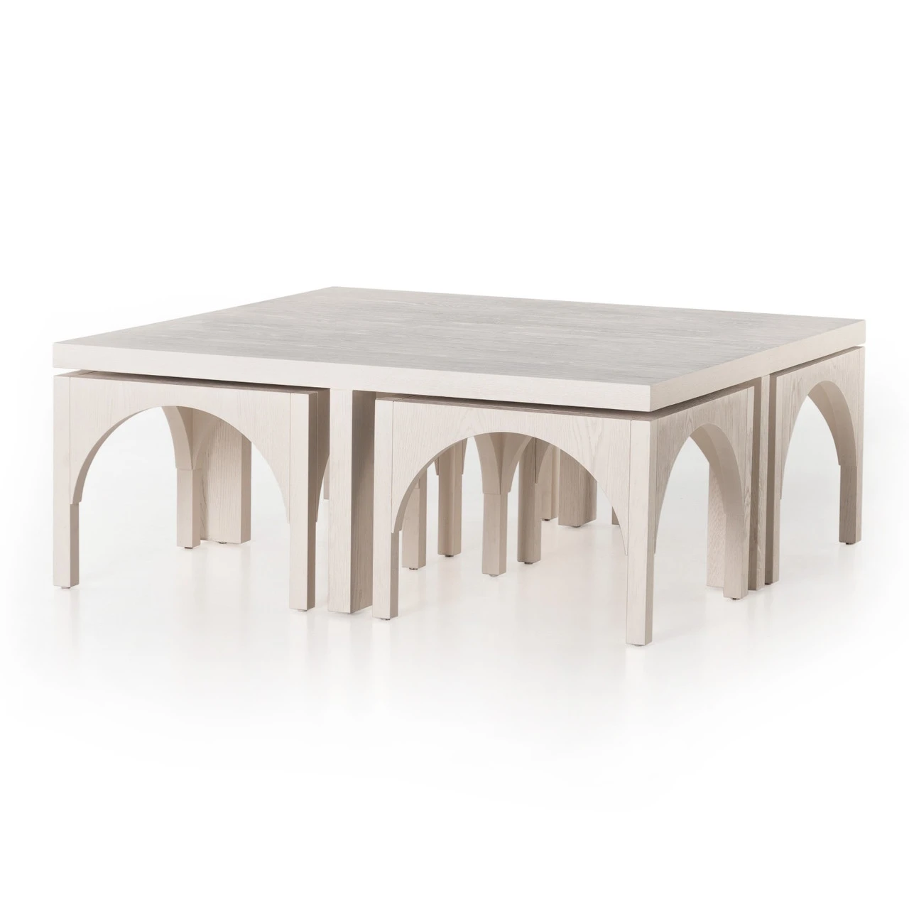 Amara Off White Oak Coffee Table With Nesting Arch 3 Amara Off White Oak Coffee Table With Nesting Arch
