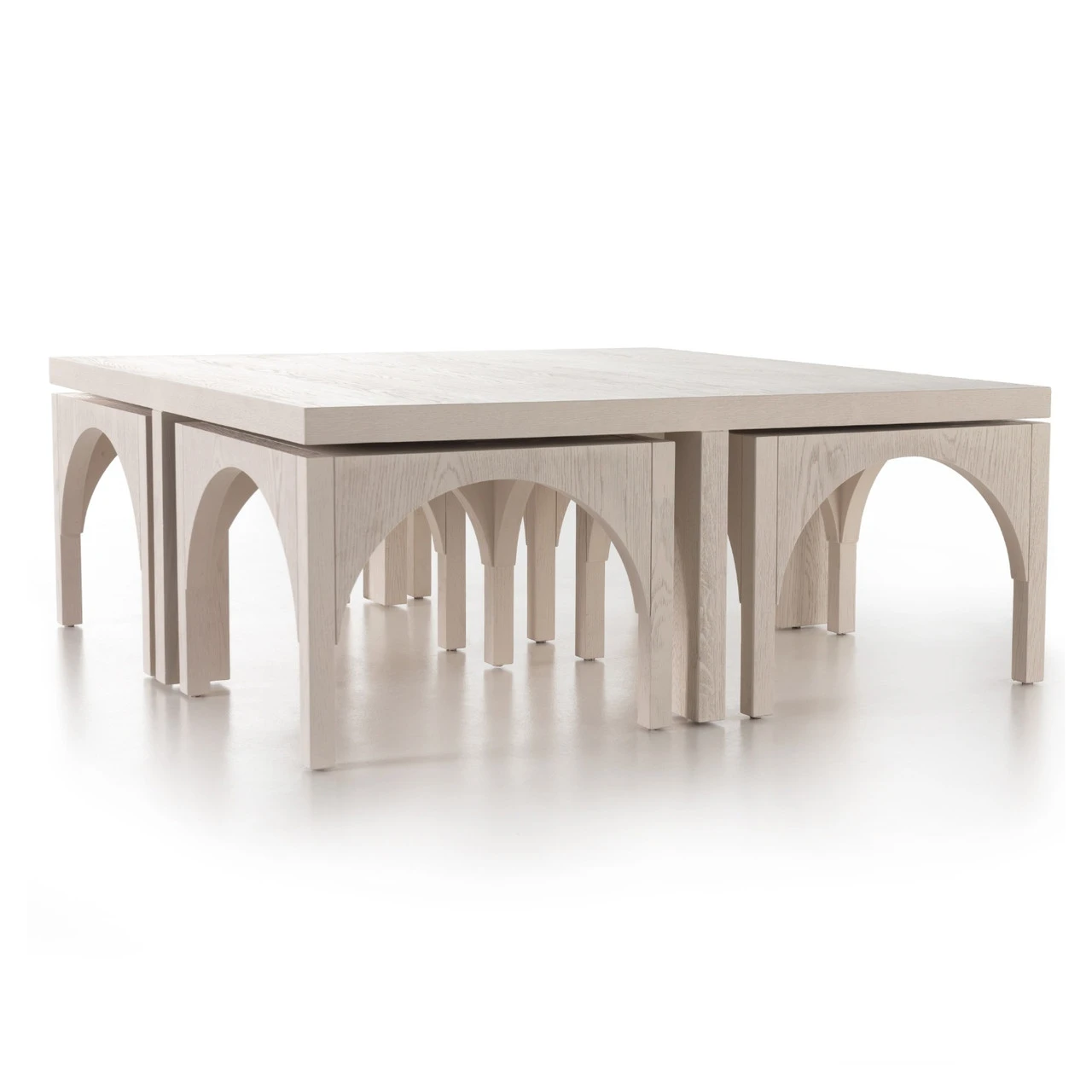 Amara Off White Oak Coffee Table With Nesting Arch 7 Amara Off White Oak Coffee Table With Nesting Arch - Image 5