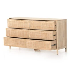 Sydney Woven Cane 6 Drawers Dresser 58" -Famous Furniture Shop 224923 001 OPN 1 1 42976.1698518654