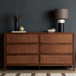 Sydney Woven Cane 6 Drawers Dresser 58" -Famous Furniture Shop 224923 007 ESS 1 1 27879.1698518654