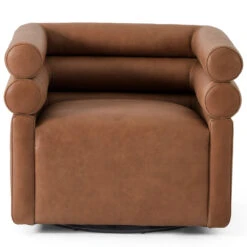 Evie Palermo Cognac Leather Swivel Chair -Famous Furniture Shop 225262 002 FRT 1 90230.1671227983