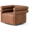 Evie Palermo Cognac Leather Swivel Chair -Famous Furniture Shop 225262 002 PRM 1 02406.1671227988
