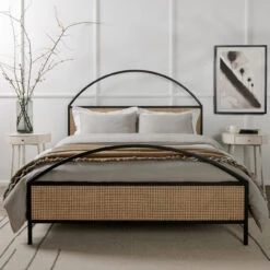 Natalia Iron And Cane King Platform Bed -Famous Furniture Shop 226969 001 VIG 1 13063.1626724445