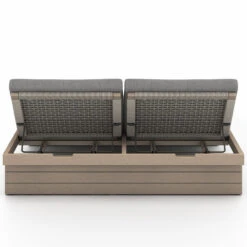 Leroy Weathered Brown Outdoor Double Chaise -Famous Furniture Shop 227876 001 BCK 1 59103.1623954582