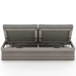 Leroy Weathered Grey Outdoor Double Chaise -Famous Furniture Shop 227876 006 BCK 1 22027.1623954255