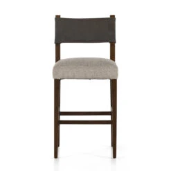 Ferris Black Leather + Grey Fabric Upholstered Bar Stool -Famous Furniture Shop 227893 005 FRT 1 1 59675.1692366550