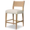 Ferris Brown Leather + Beige Fabric Upholstered Counter Stool -Famous Furniture Shop 227893 008 PRM 1 1 90291.1692365492