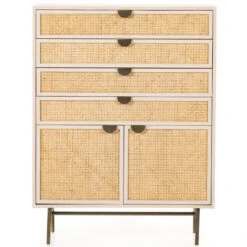 Luella Matte Alabaster Tall Dresser -Famous Furniture Shop 228259 001 FRT 1 47997.1638998353