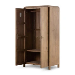 Everson Scrubbed Reclaimed Teak Wood Wardrobe Cabinet -Famous Furniture Shop 228452 001 OPN 1 17350.1690817055