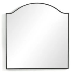 Jacques Gunmetal Iron Frame Arched Wall Mirror 40"