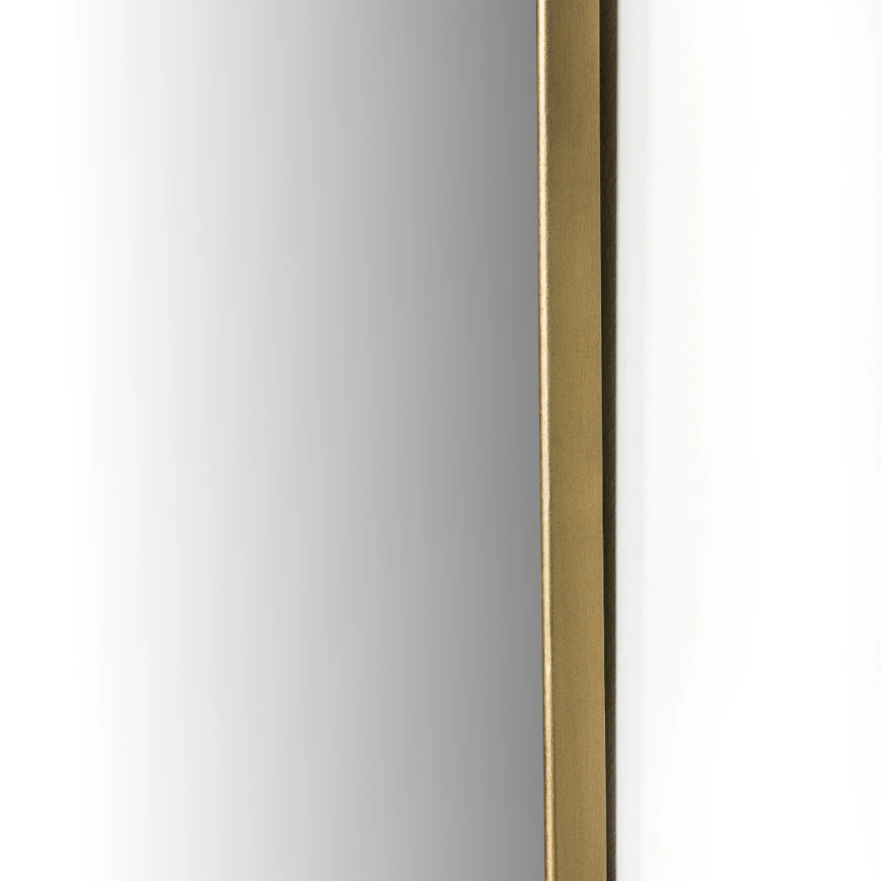 Jacques Antique Brass Iron Frame Arched Wall Mirror 40" 7 Jacques Antique Brass Iron Frame Arched Wall Mirror 40" - Image 5