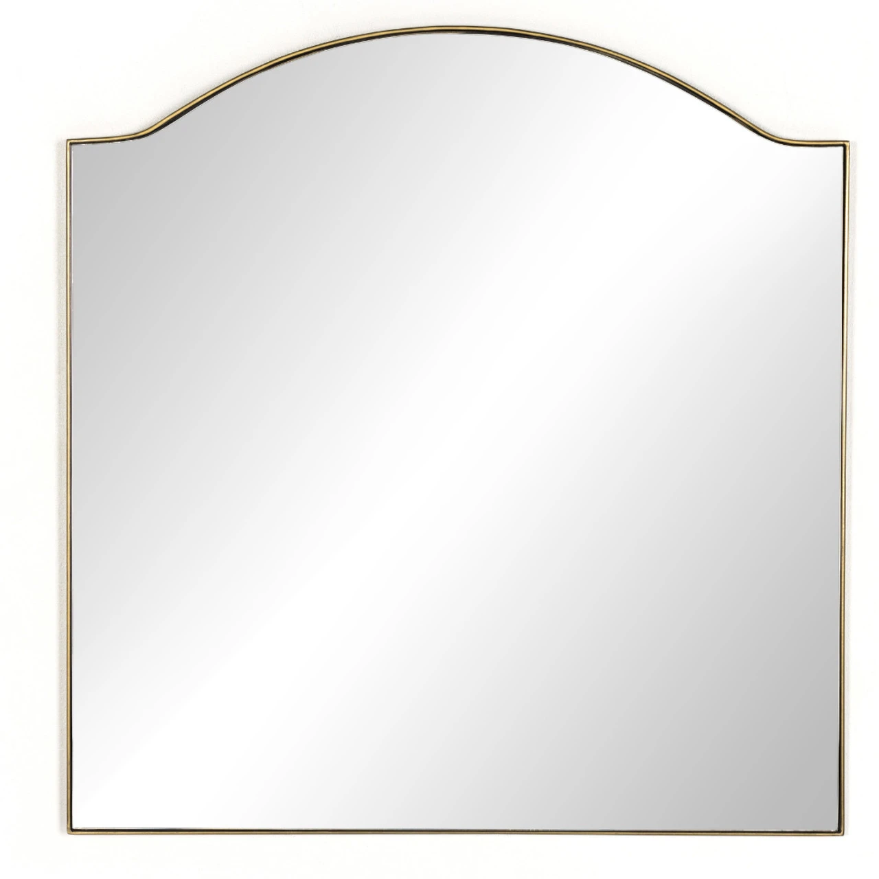 Jacques Antique Brass Iron Frame Arched Wall Mirror 40" 3 Jacques Antique Brass Iron Frame Arched Wall Mirror 40"