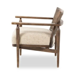Xavier Taupe Belgian Linen Upholstered Cane Back Chair -Famous Furniture Shop 229360 002 SID 1 92378.1690830934