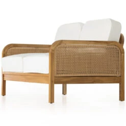 Merit Teak Wood & Woven Cane Outdoor Sofa 54" -Famous Furniture Shop 229397 001 DET 1 23063.1680107841
