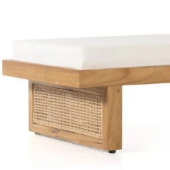 Merit Teak Wood & Woven Cane Outdoor Chaise Lounge -Famous Furniture Shop 229407 001 DET 5 94129.1655466256