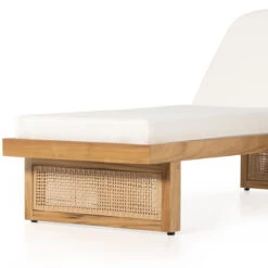 Merit Teak Wood & Woven Cane Outdoor Chaise Lounge -Famous Furniture Shop 229407 001 DET 9 04857.1680107270