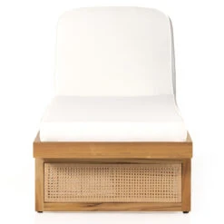 Merit Teak Wood & Woven Cane Outdoor Chaise Lounge -Famous Furniture Shop 229407 001 FRT 1 98100.1680107263