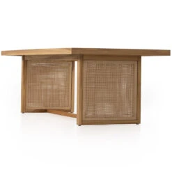 Merit Teak Wood & Woven Cane Outdoor Dining Table 90" -Famous Furniture Shop 229408 001 DET 1 94182.1655196389
