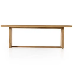 Merit Teak Wood & Woven Cane Outdoor Dining Table 90" -Famous Furniture Shop 229408 001 FRT 1 98404.1655196392